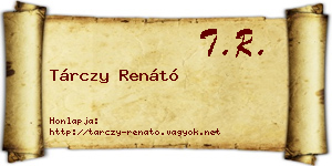Tárczy Renátó névjegykártya
